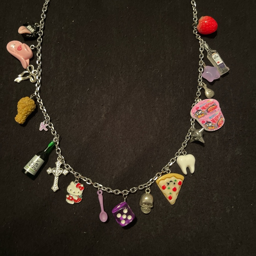 Quirky Charm Necklace with Colorful Pendants